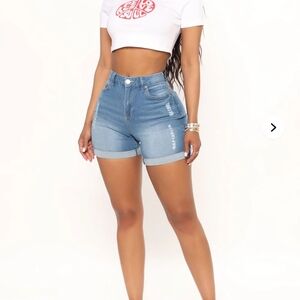 Fashion Nova Light Blue Jean Shorts